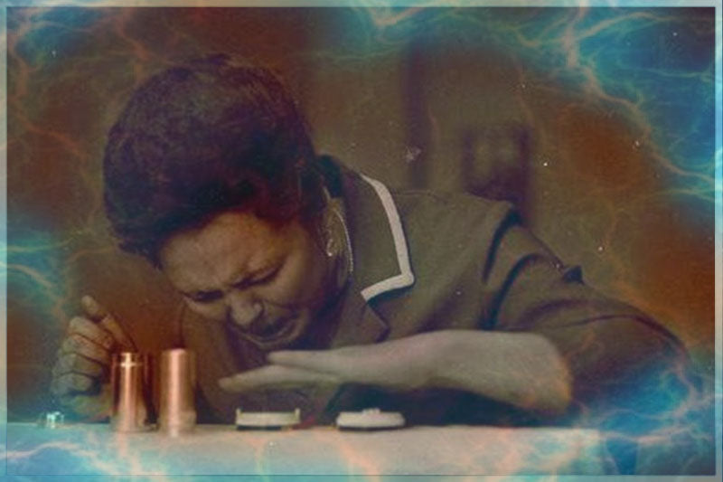 Nina Kulagina is concentrating while doing psychokinesis